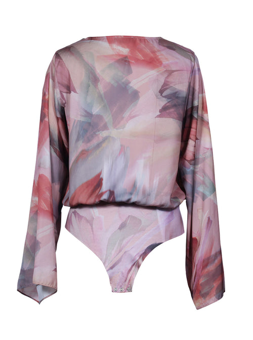 Body cruzado elegante manga larga tela ligera | Talla M