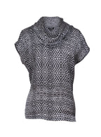Blusa sin mangas cuello drapeado estampado geométrico | Talla M