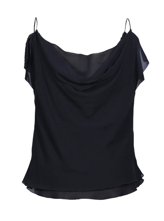 Blusa tirantes escote drapeado ligera | Talla M