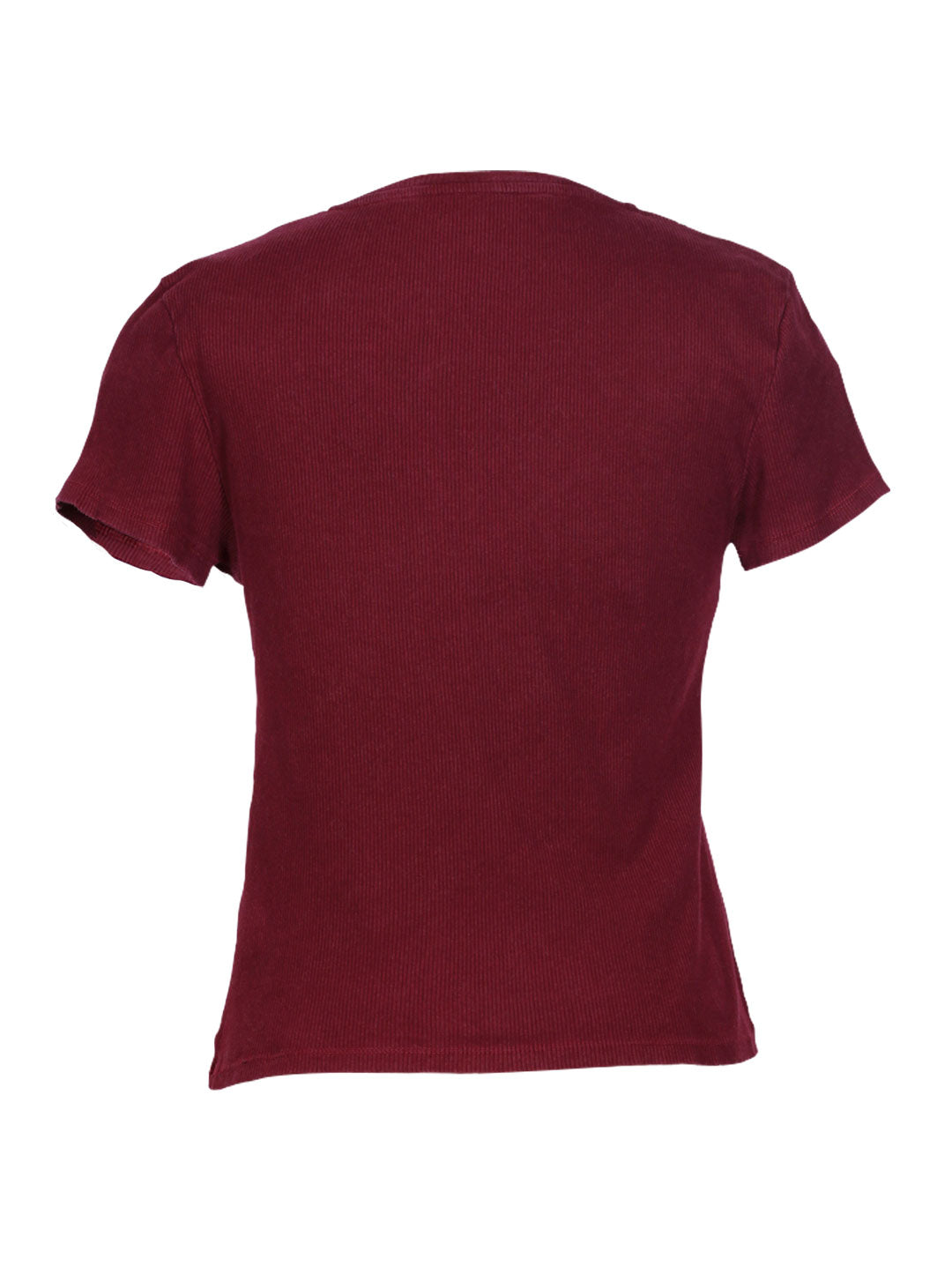 Polera rib burdeo | Talla L