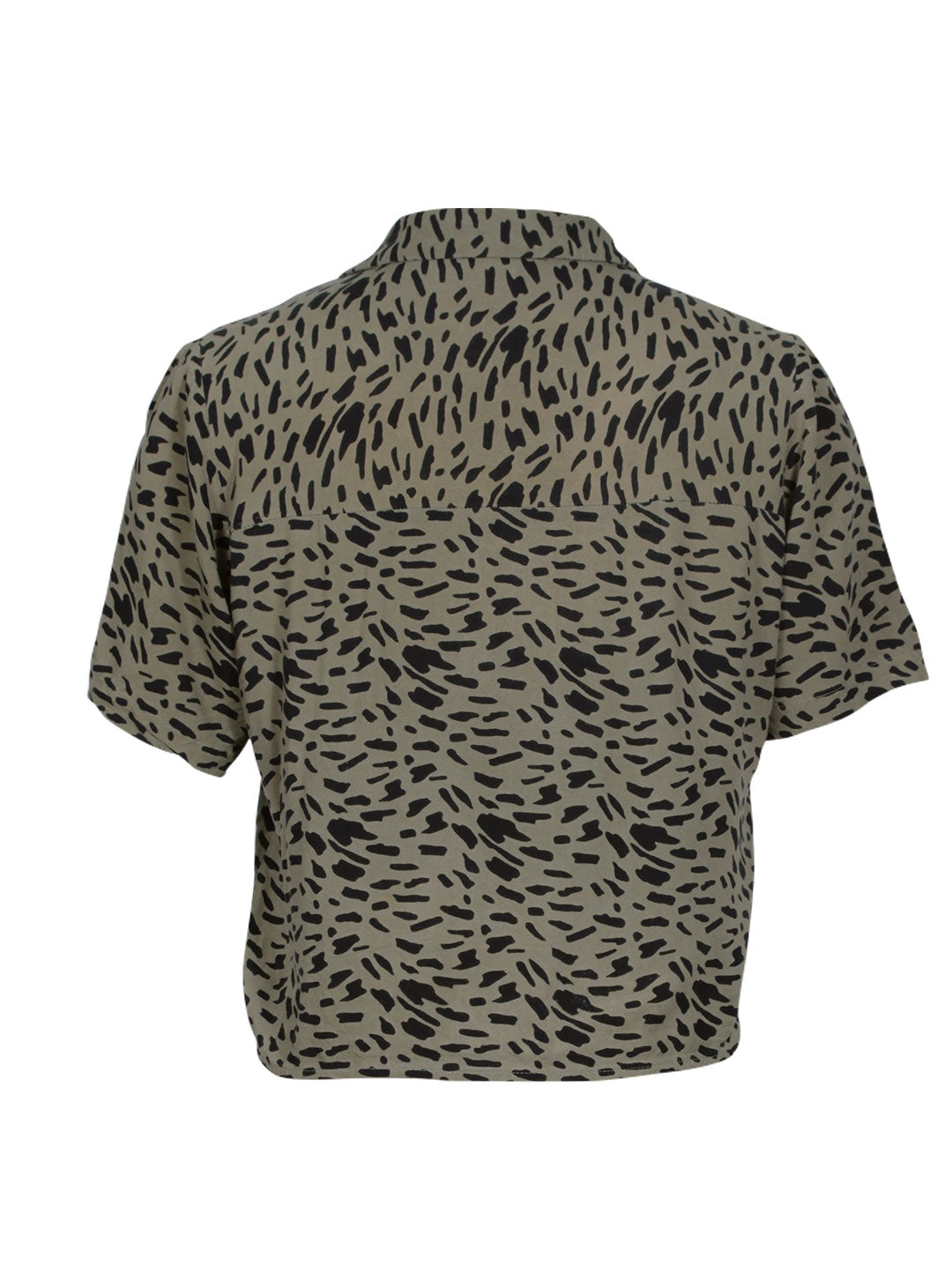 Blusa corta estampado manchas botones | Talla L