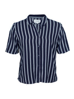 Blusa manga corta rayas azul marino | Talla L