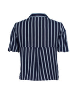 Blusa manga corta rayas azul marino | Talla L