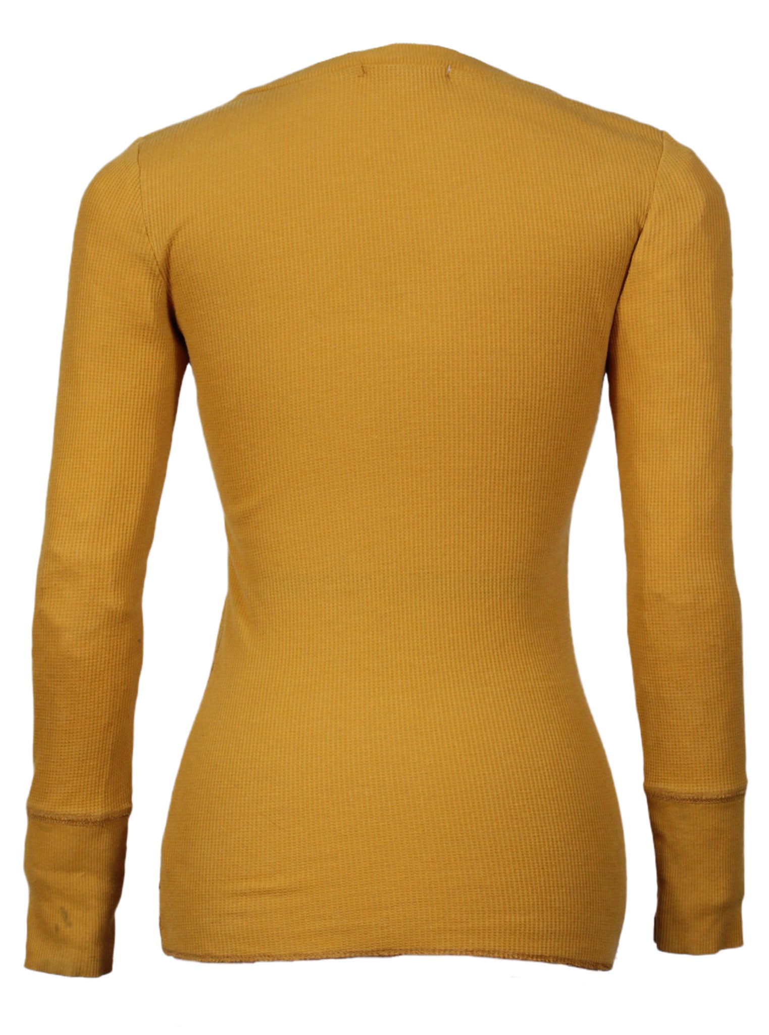Polera waffle elasticada manga larga cuello V | Talla M