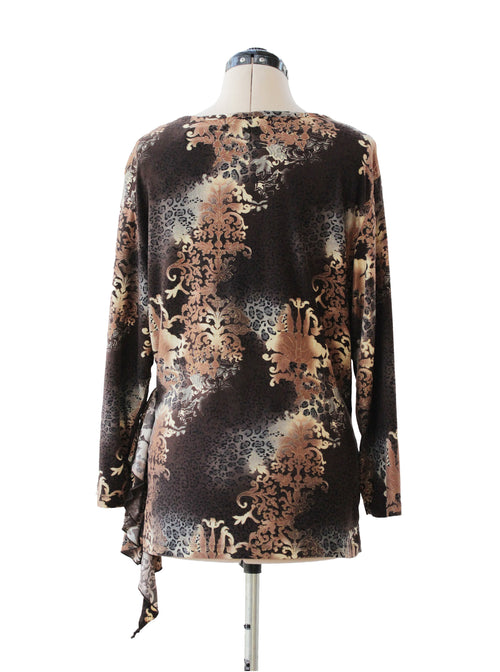 Blusa cruzada estampado ornamental | Talla XL