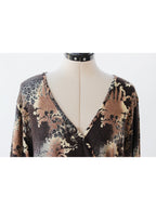 Blusa cruzada estampado ornamental | Talla XL