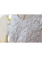 Blusa encaje blanco sin mangas textura floral | Talla XL