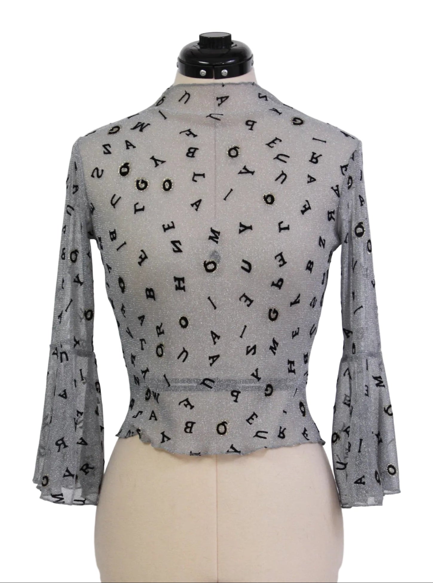 Blusa translúcida con estampado de letras | Talla XS