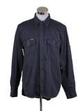 Camisa algodón azul marino clásica | Talla L