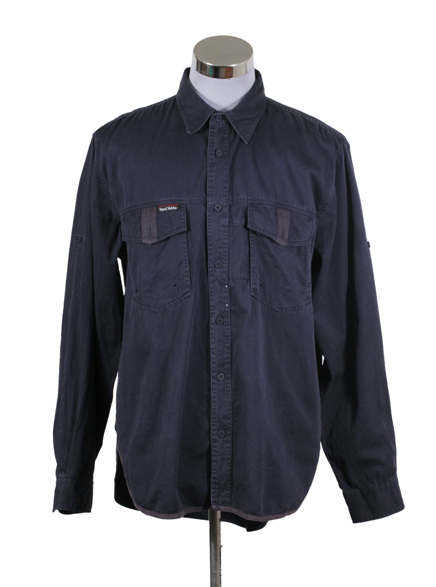 Camisa algodón azul marino clásica | Talla L