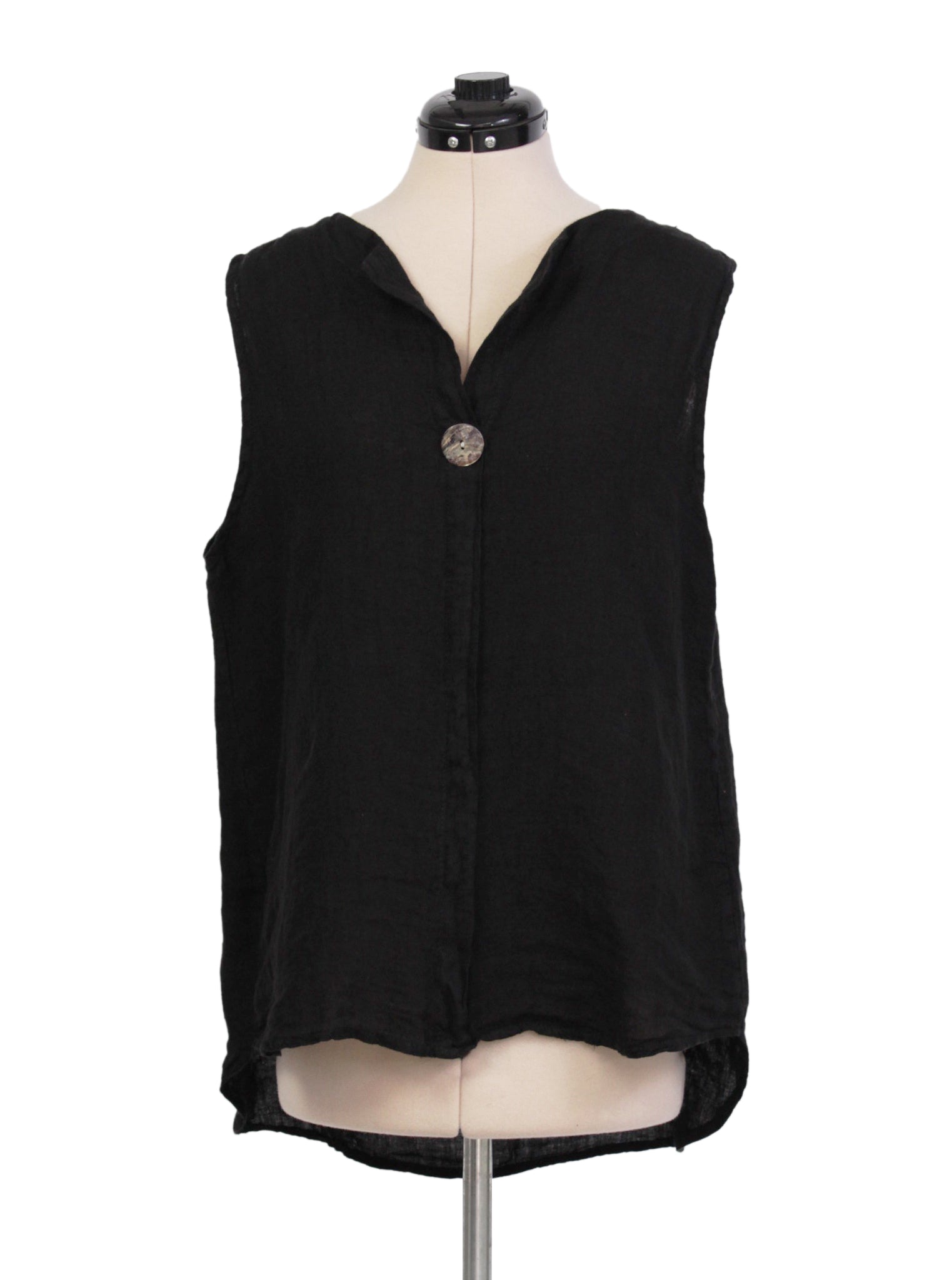 Blusa sin mangas con botón | Talla L