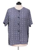 Blusa estampado geométrico botones | Talla L