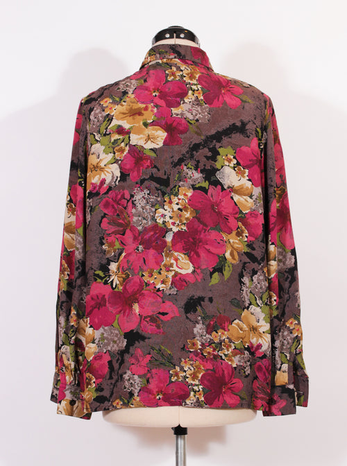 Blusa estampada con botones manga larga | Talla S aprox.