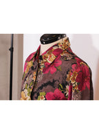 Blusa estampada con botones manga larga | Talla S aprox.