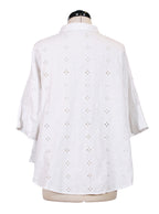Blusa blanca calada de corte holgado | Talla S