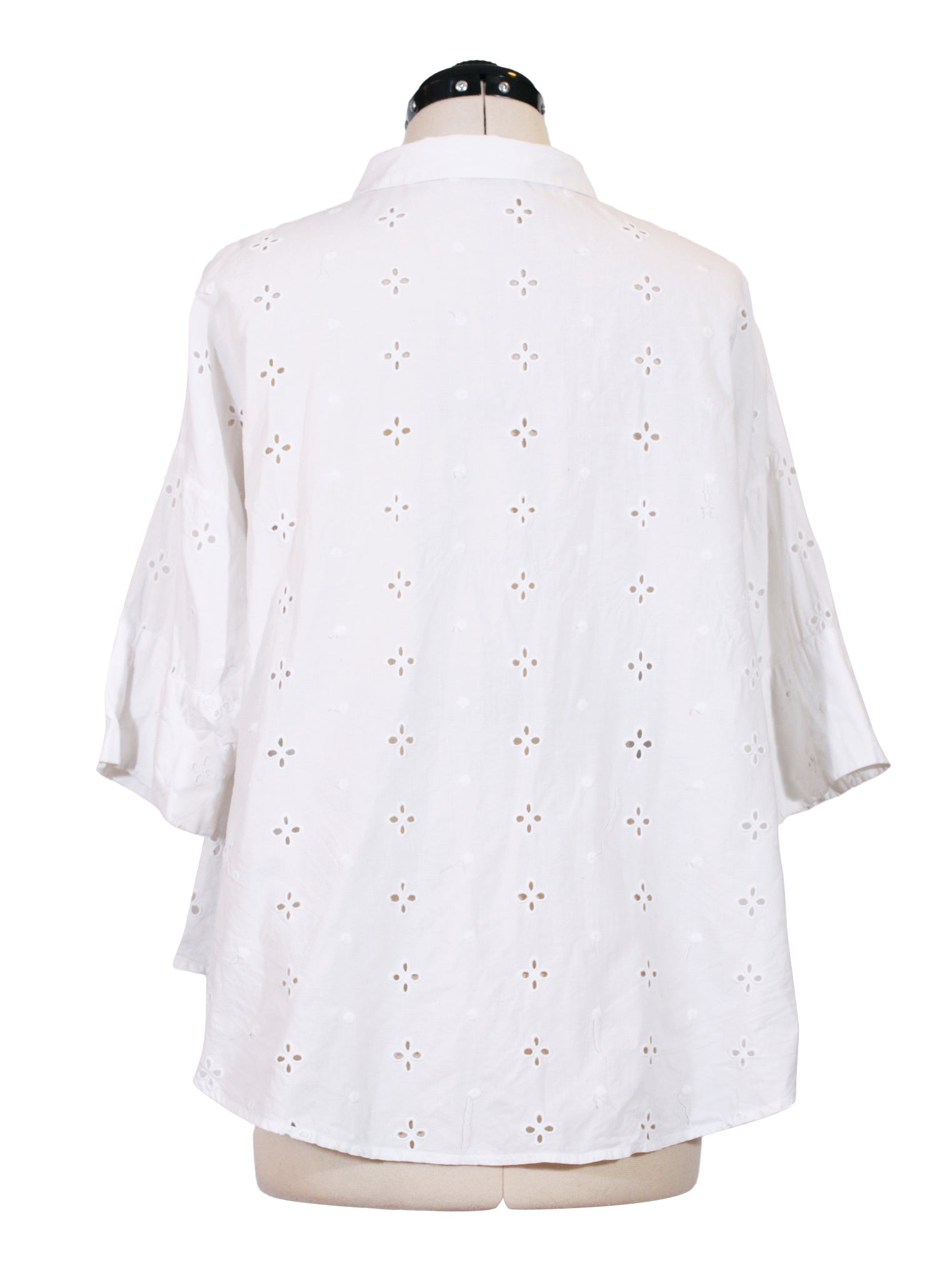 Blusa blanca calada de corte holgado | Talla S