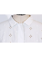Blusa blanca calada de corte holgado | Talla S