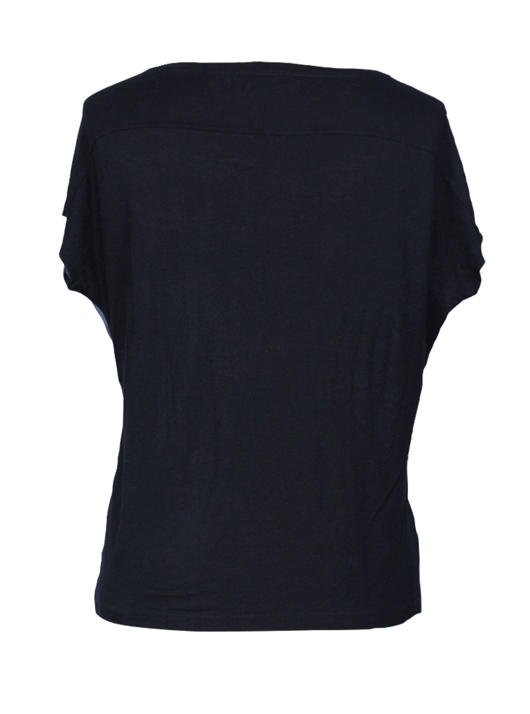 Polera azul intervenida con estampado geométrico | Talla S