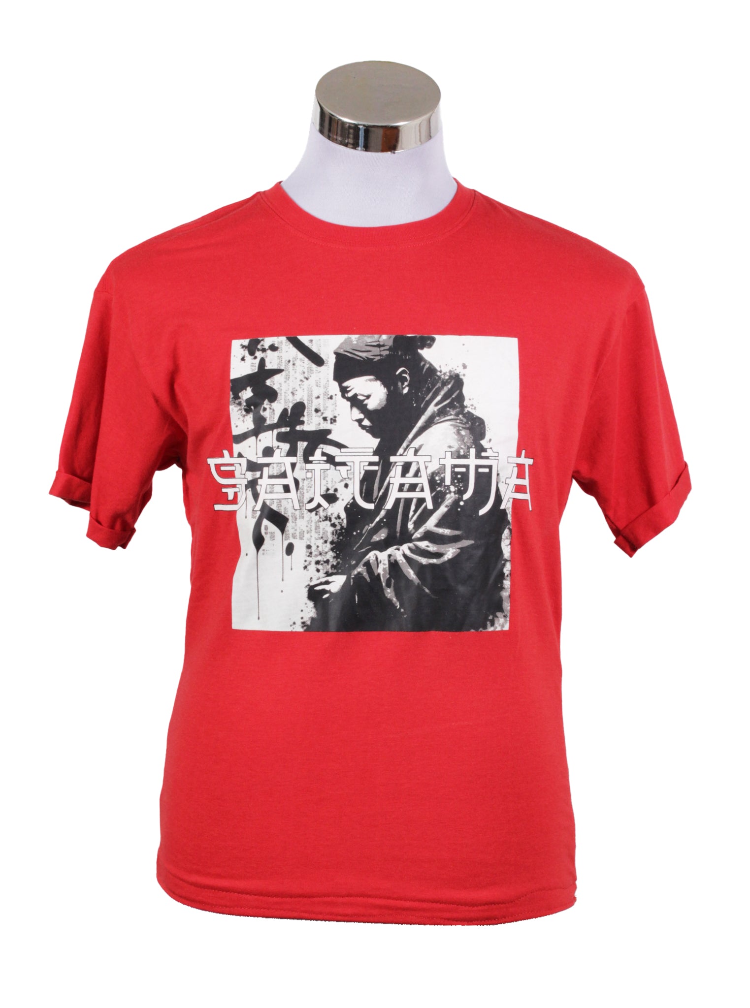 Polera roja estampado oriental | Talla M