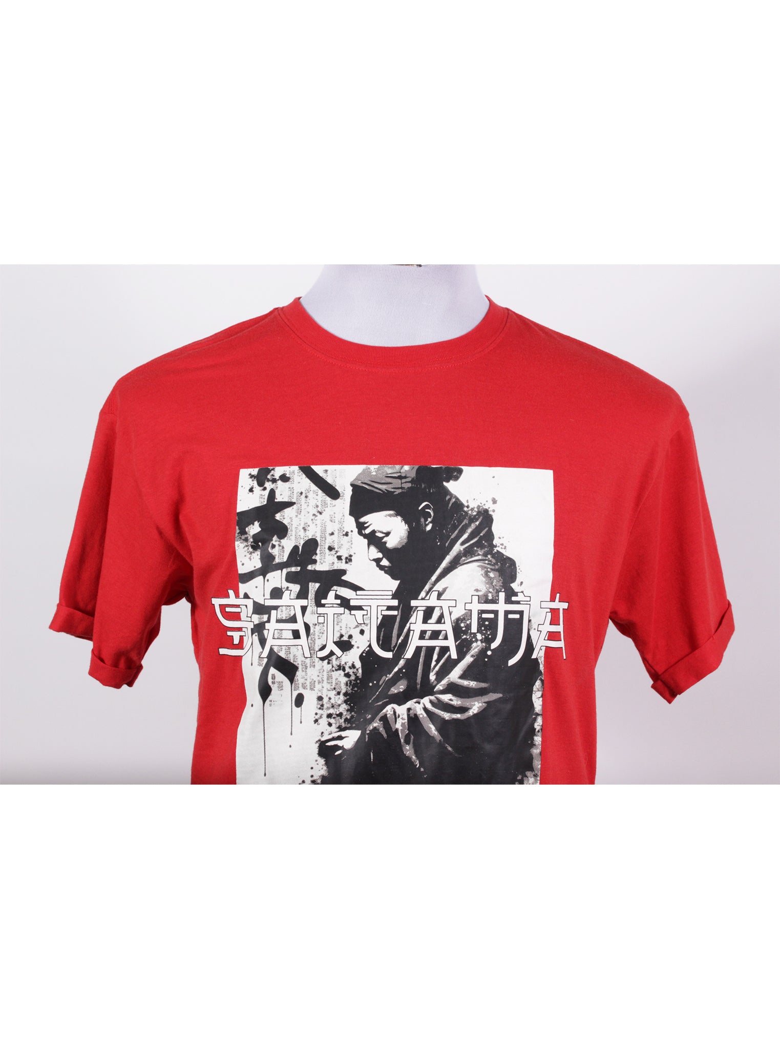 Polera roja estampado oriental | Talla M