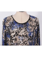 Polera elasticada estampada con hombreras Adolfo | Talla L