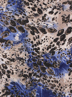 Polera elasticada estampada con hombreras Adolfo | Talla L