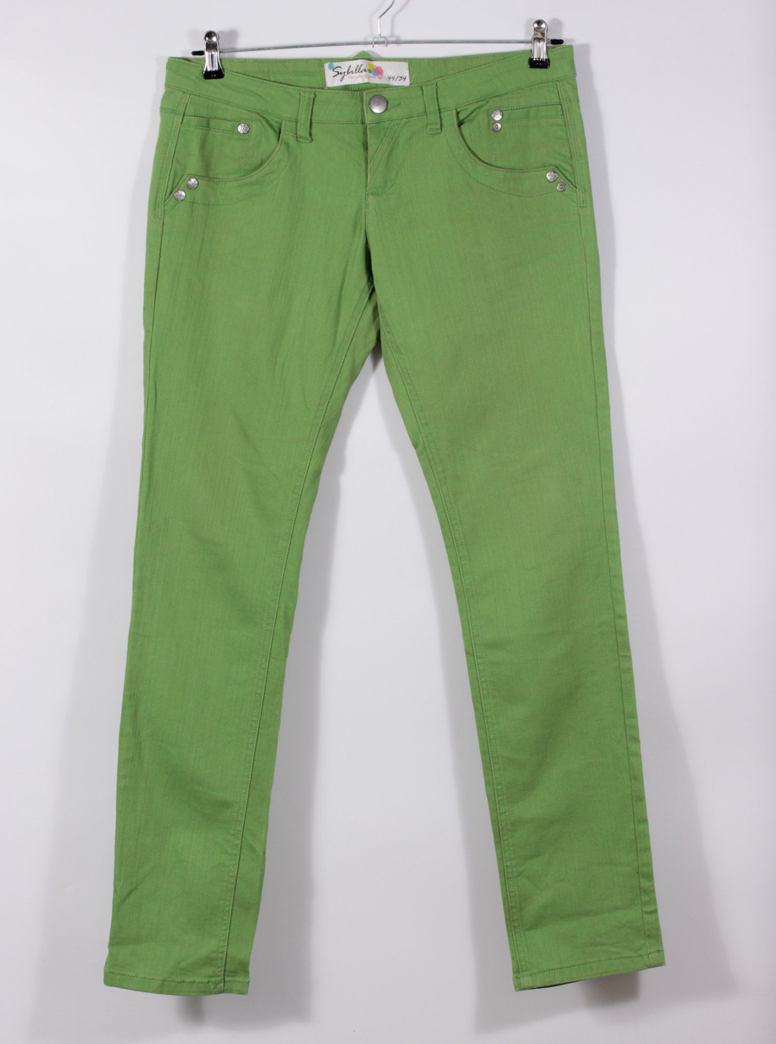 Jeans verdes skinny casual | Talla 44