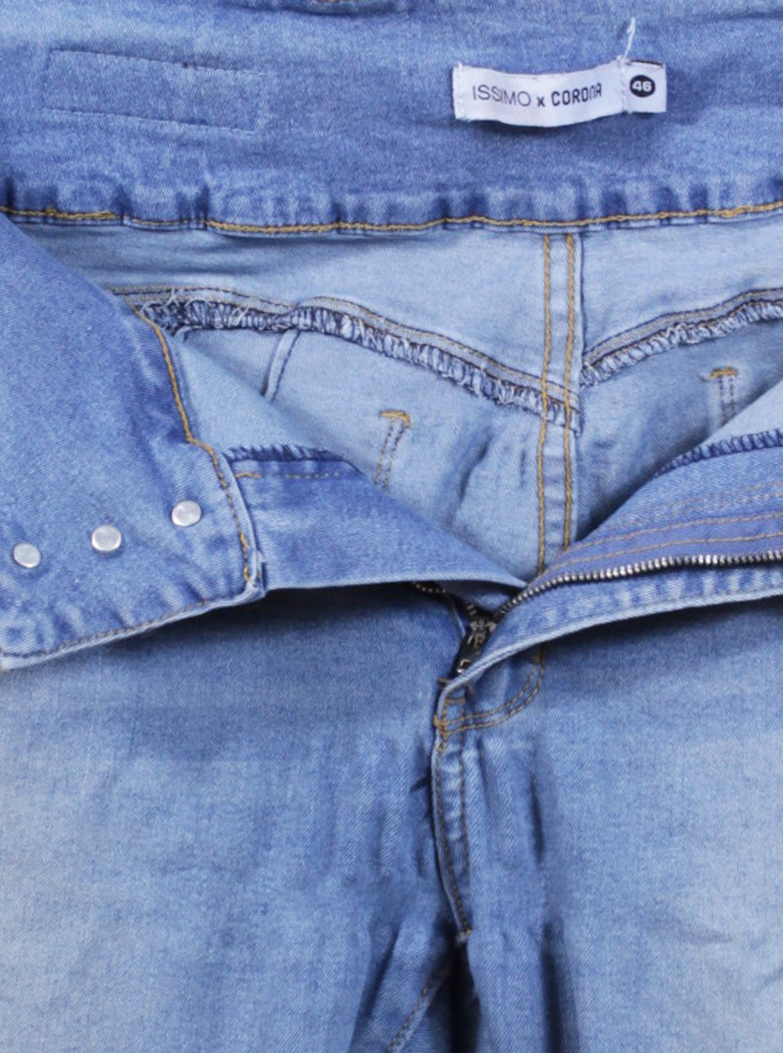 Jeans skinny tiro alto tres botones azul claro | Talla 46