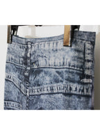 Leggins gris lavado skinny tiro medio textura desgastada | Talla S