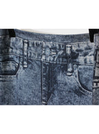 Leggins gris lavado skinny tiro medio textura desgastada | Talla S