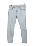 Pantalón denim claro desgaste ligero clásico urbano | Talla 44
