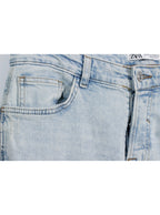 Pantalón denim claro desgaste ligero clásico urbano | Talla 44