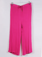 Pantalón fluido rosa ajuste metálico | Talla XL