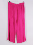 Pantalón fluido rosa ajuste metálico | Talla XL
