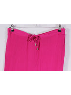 Pantalón fluido rosa ajuste metálico | Talla XL