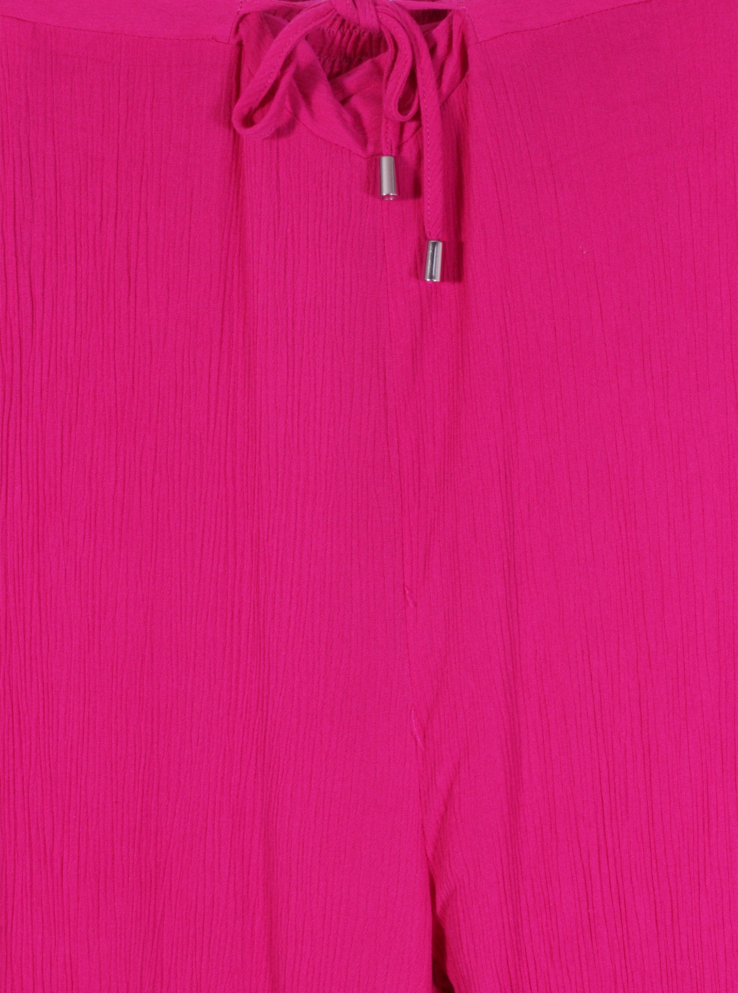 Pantalón fluido rosa ajuste metálico | Talla XL