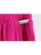 Pantalón fluido rosa ajuste metálico | Talla XL
