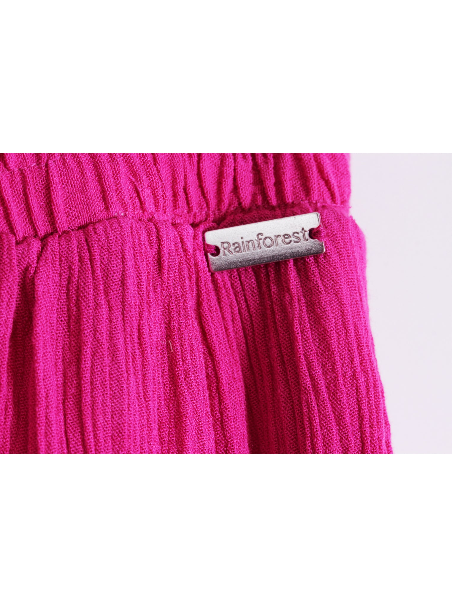 Pantalón fluido rosa ajuste metálico | Talla XL