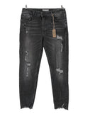 Jeans negro desgastado skinny tiro medio | Talla 44
