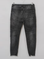 Jeans negro desgastado skinny tiro medio | Talla 44