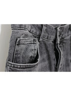 Jeans negro desgastado skinny tiro medio | Talla 44