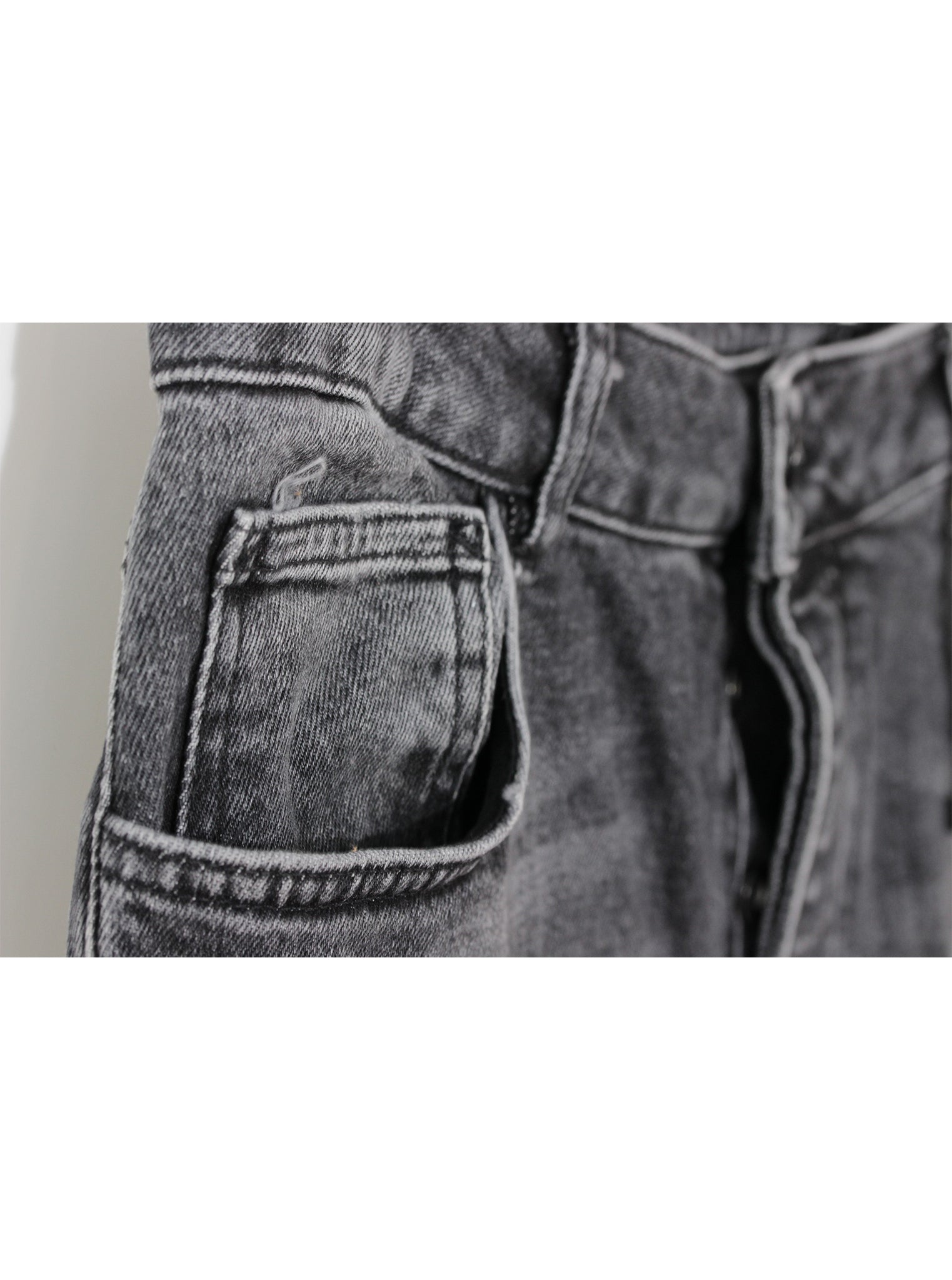 Jeans negro desgastado skinny tiro medio | Talla 44