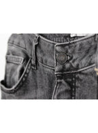 Jeans negro desgastado skinny tiro medio | Talla 44