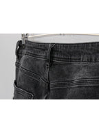 Jeans negro desgastado skinny tiro medio | Talla 44