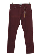 Jeans burdeo slim fit tiro medio clásico | Talla 44