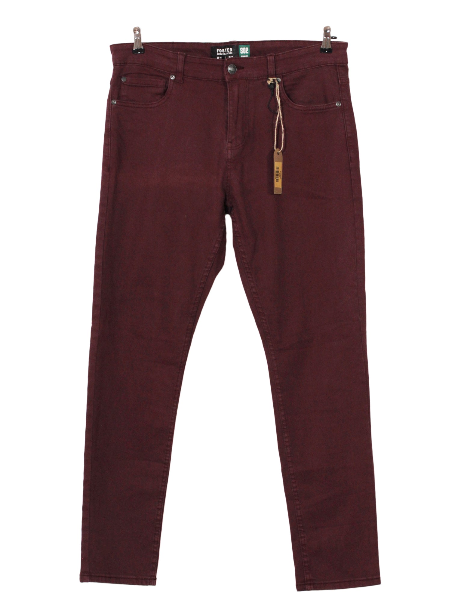 Jeans burdeo slim fit tiro medio clásico | Talla 44