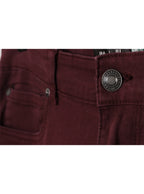 Jeans burdeo slim fit tiro medio clásico | Talla 44