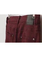 Jeans burdeo slim fit tiro medio clásico | Talla 44