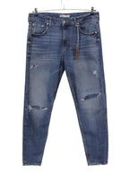 Jeans azul desgastado skinny tiro medio | Talla 44