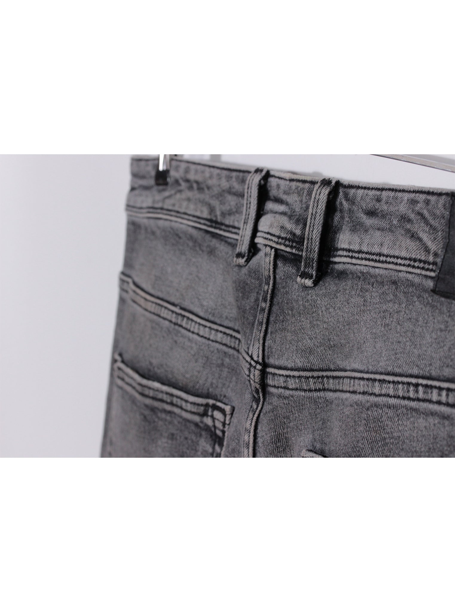 Jeans gris desgastado skinny tiro medio | Talla 44